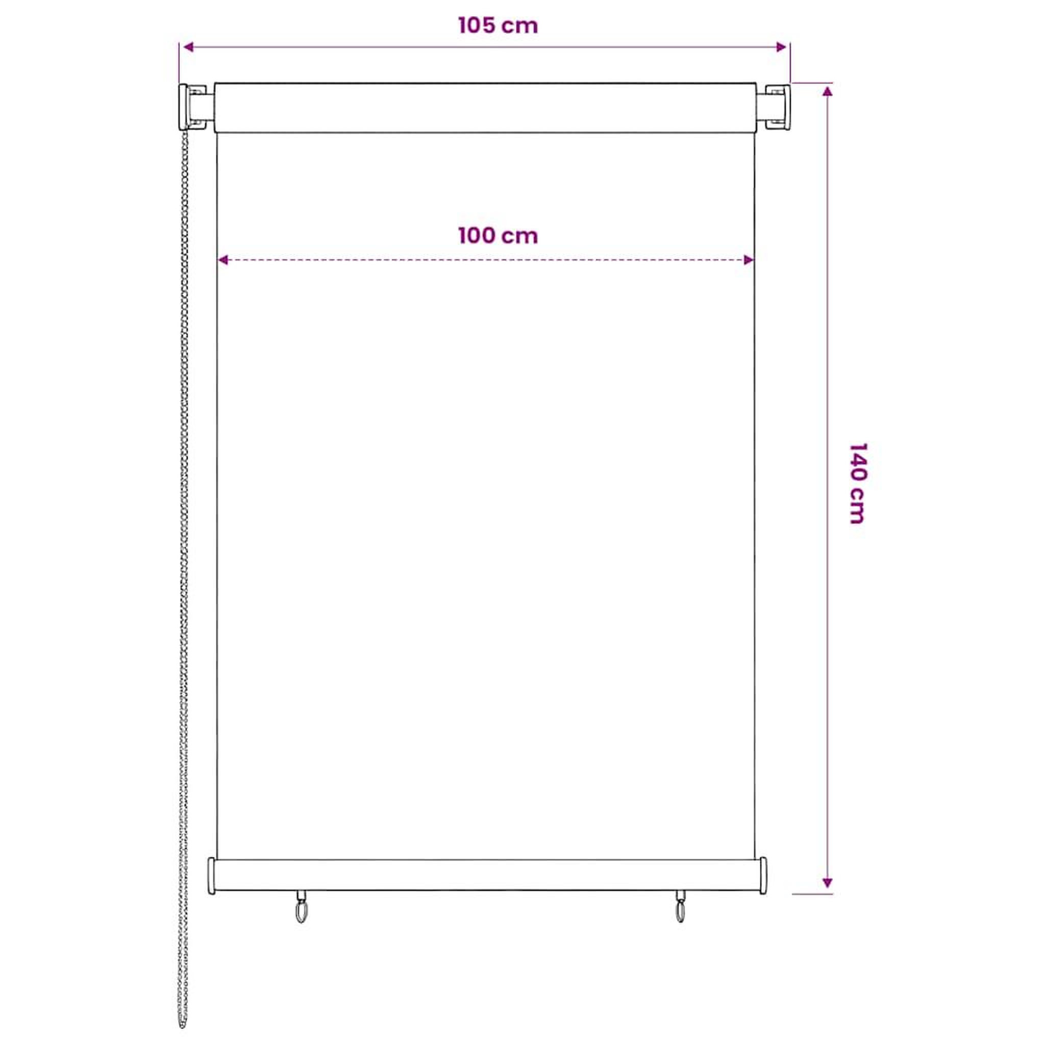Voir la diapositive 6 : VIDAXL Store roulant d'exterieur 105 (l) x 140 (h) cm noir