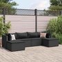 Voir la diapositive 1 : VIDAXL Salon de jardin 6 pcs avec coussins Noir Resine tressee