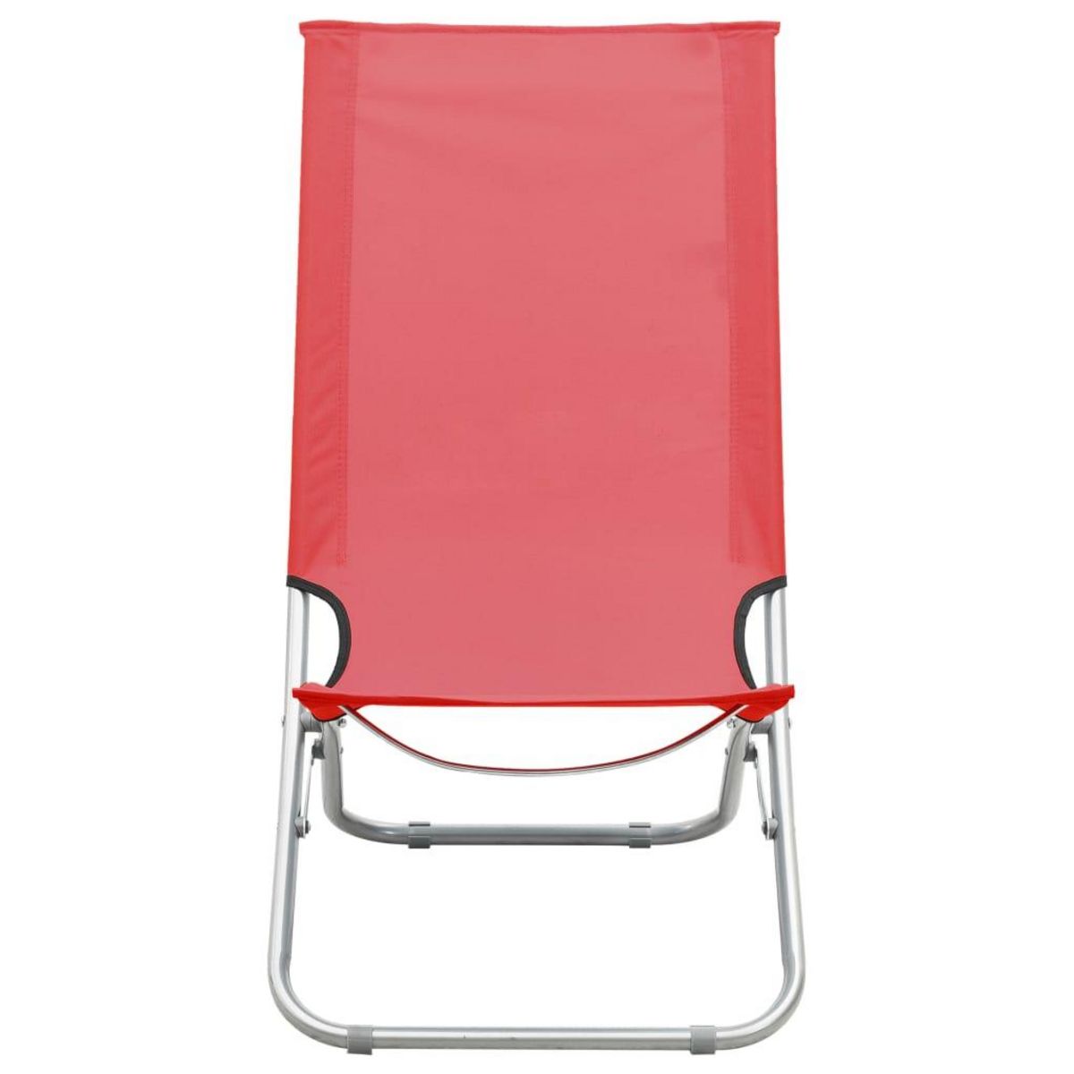 VIDAXL Chaises de plage pliables lot de 2 Rouge Tissu