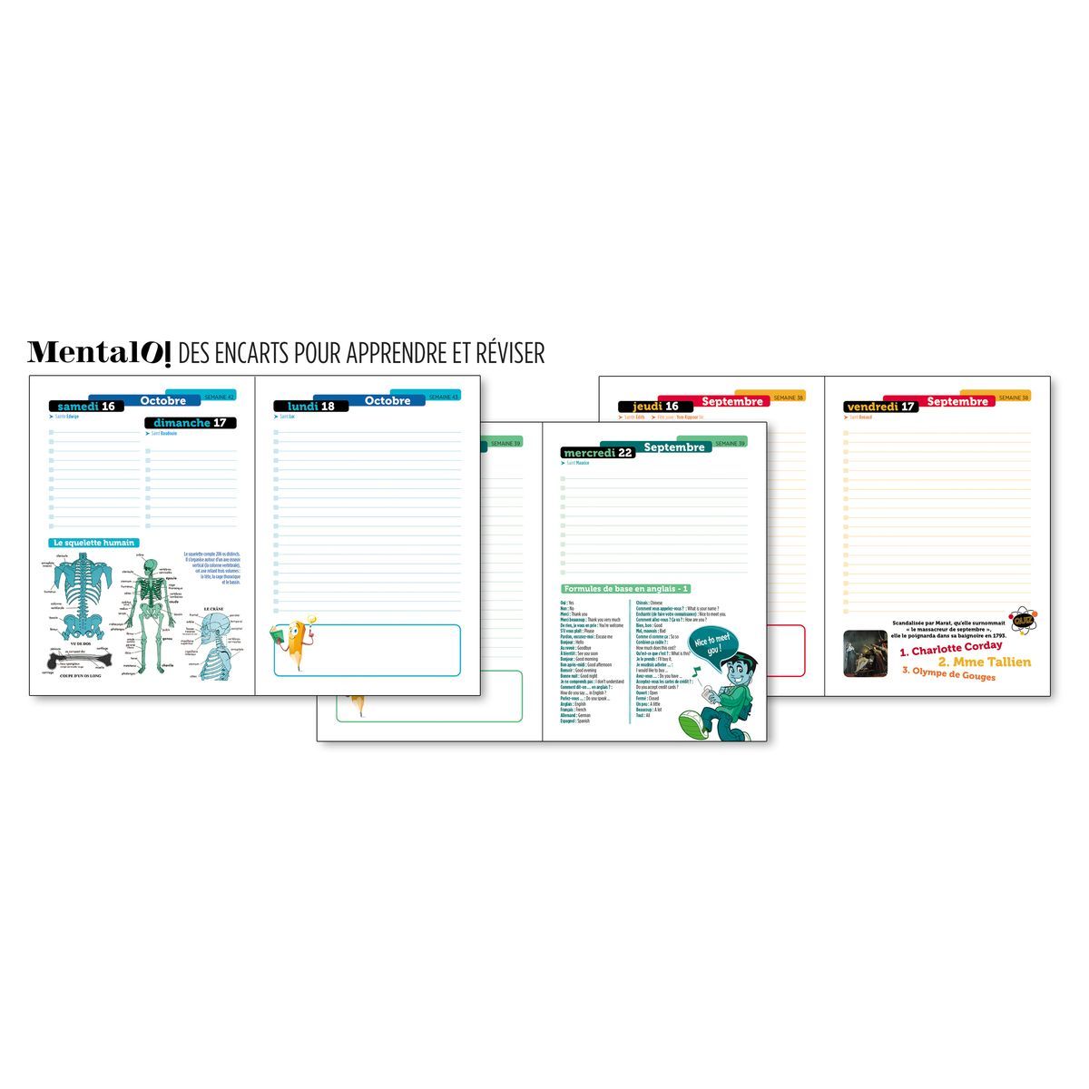 Mentalo Agenda scolaire journalier Manga 2023-2024