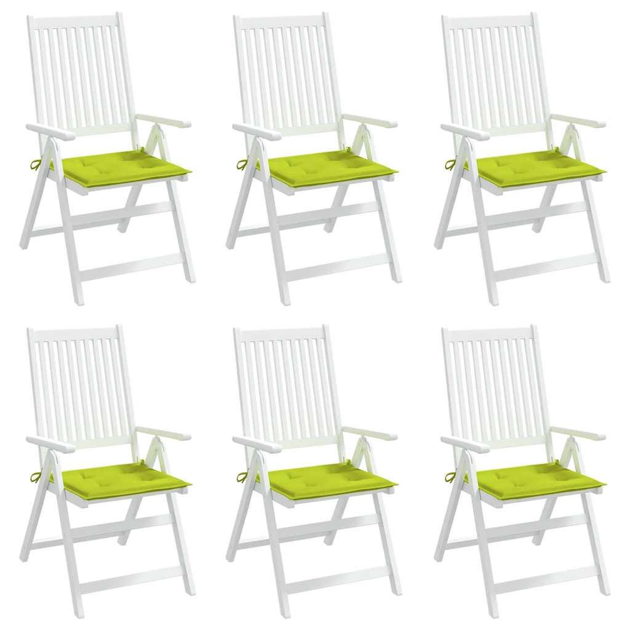 Voir la diapositive 4 : VIDAXL Coussins de chaise de jardin lot de 6 vert vif 40x40x3 cm