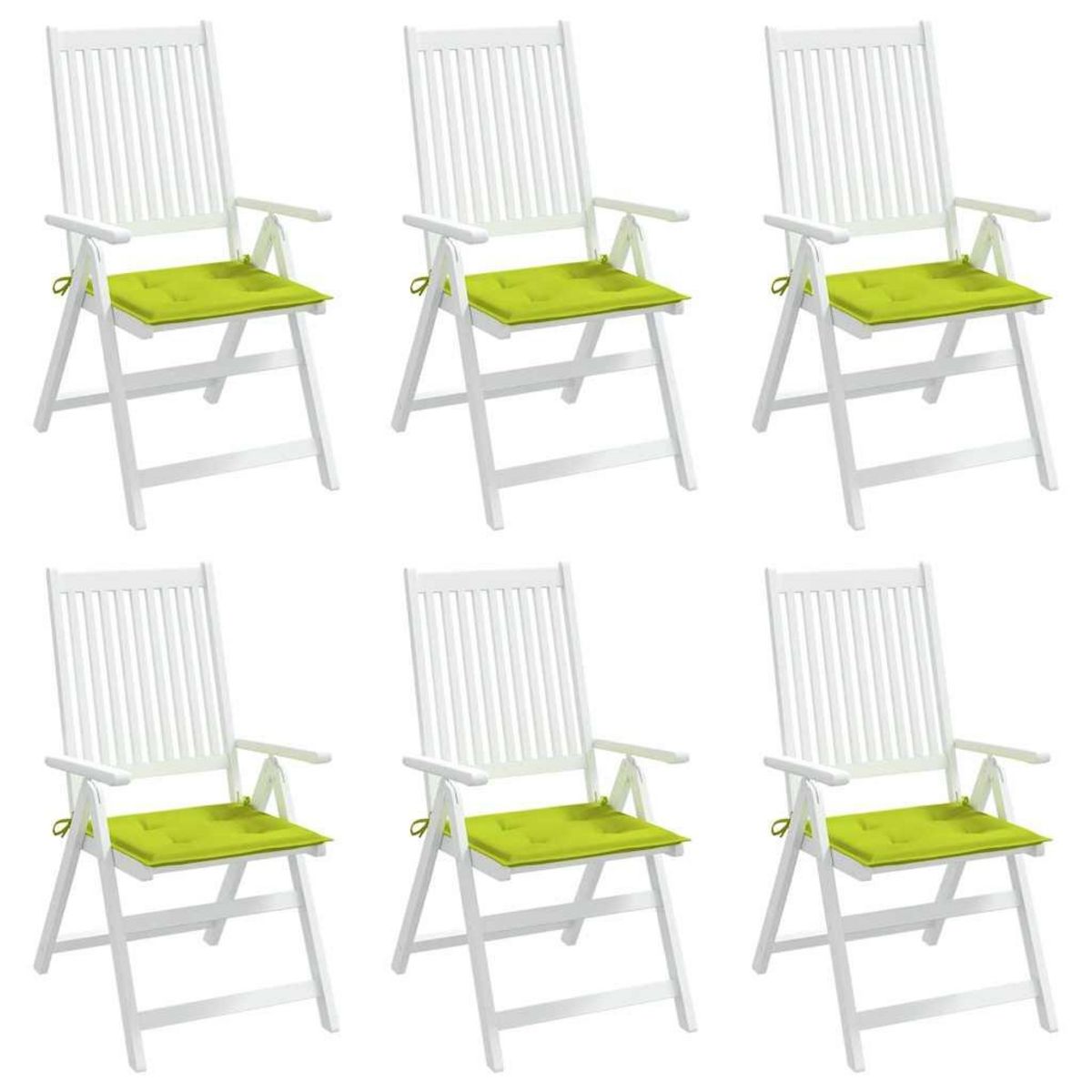 VIDAXL Coussins de chaise de jardin lot de 6 vert vif 40x40x3 cm