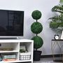 Voir la diapositive 4 : OUTSUNNY Buis artificiel topiaire artificielle en forme de boules dim. Ø 30 x 112H cm vert