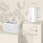Voir la diapositive 3 : HOMCOM Ensemble bouilloire 1,5L et grille-pain 2200W 2 tranches 7 niveaux de brunissage plateau à miettes blanc gris