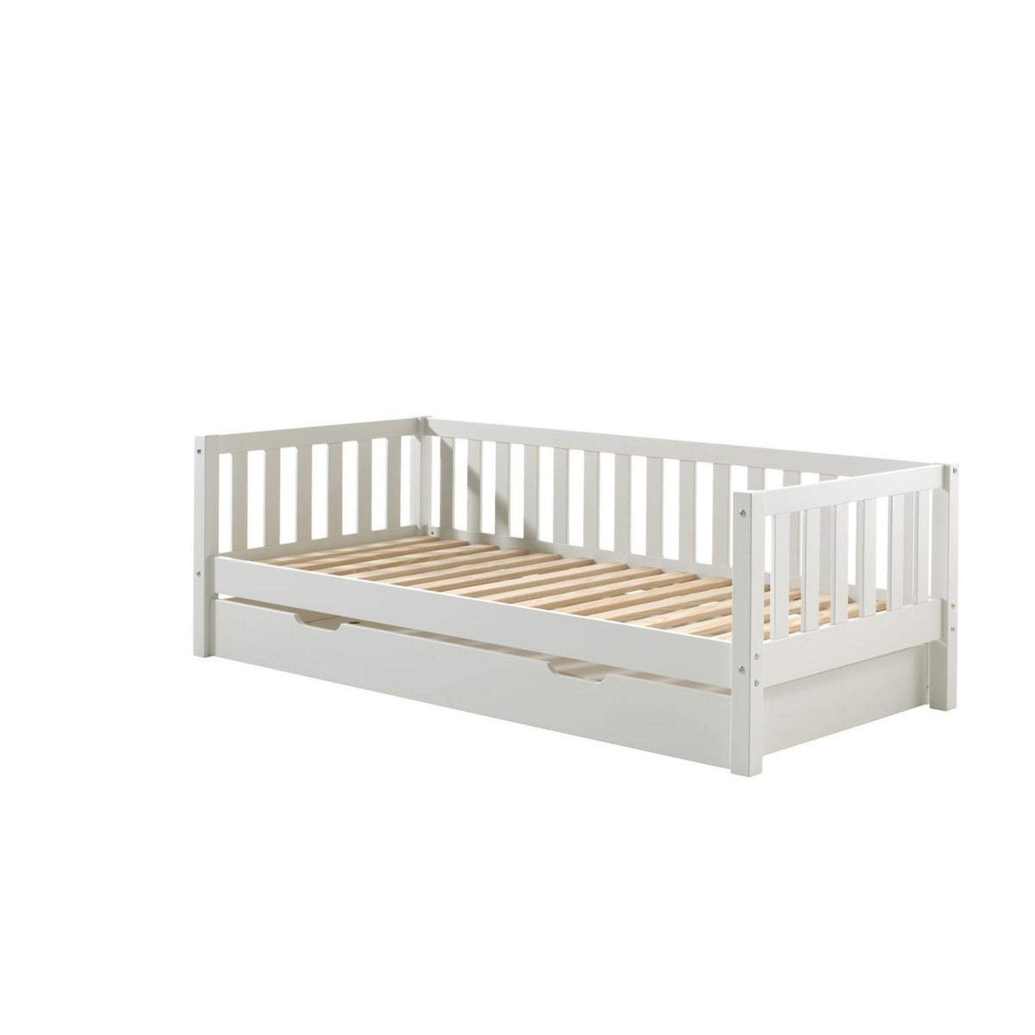 Voir la diapositive 6 : Paris Prix Pack - lit capitaine enfant & tiroir  fritz  90x200cm blanc