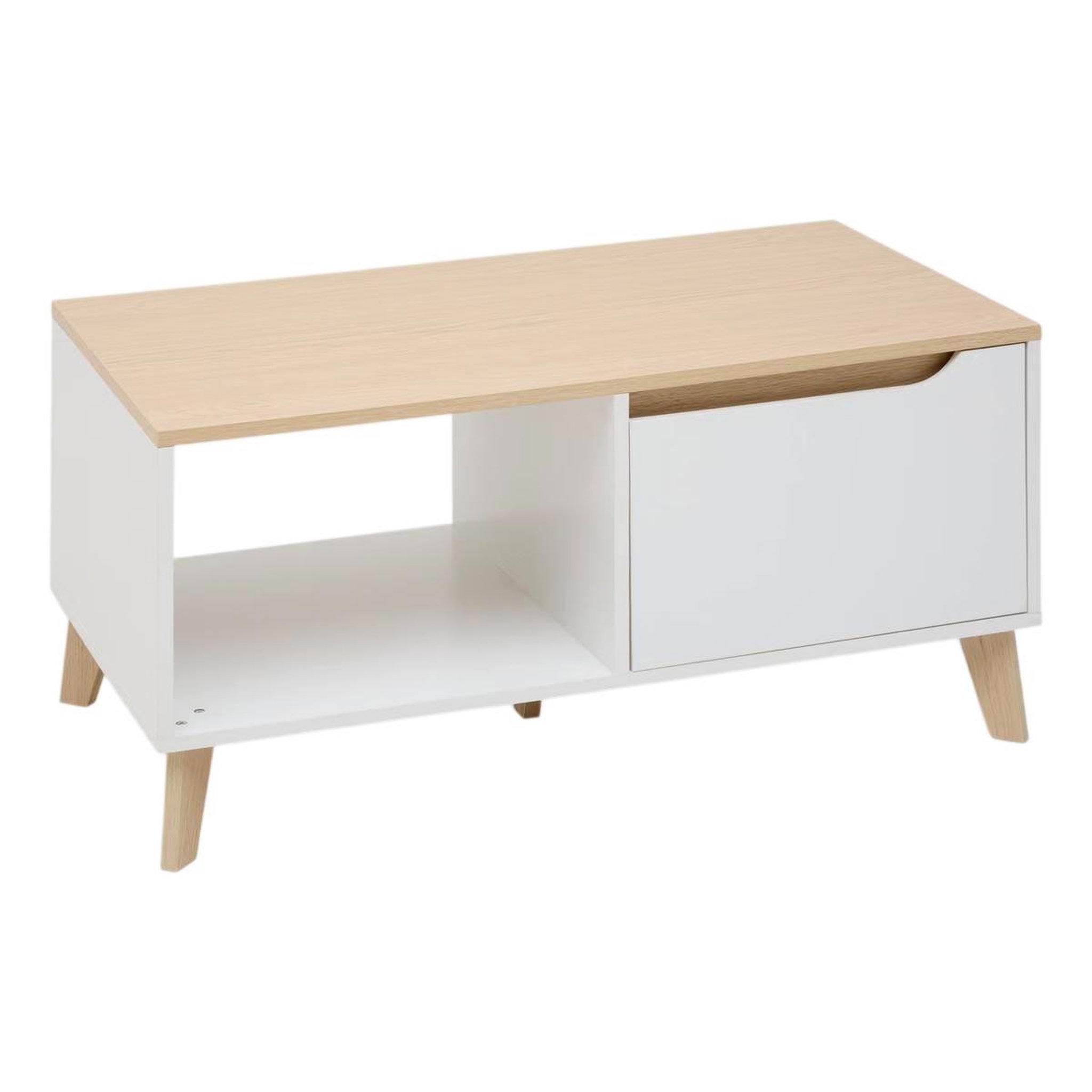FIVE Table basse avec tiroir  luma  90cm blanc