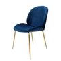 Voir la diapositive 2 : Paris Prix Lot de 2 Chaises Design  Charlize  90cm Bleu & Or