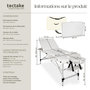Voir la diapositive 6 : tectake Table de massage 3 zones largeur 61 cm et rembourrage 5 cm blanc