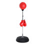 Voir la diapositive 1 : HOMCOM Punching ball sur pied réglable en hauteur 126-144 cm avec gants, pompe et base de lestage rouge