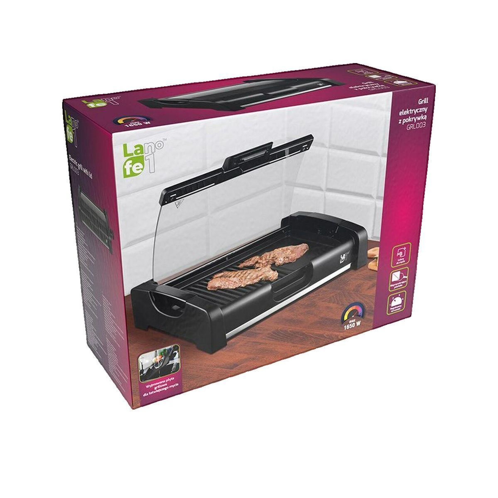 Voir la diapositive 2 : Lafuma Barbecue électrique Lafe GRL003 avec surface antiadhésive
