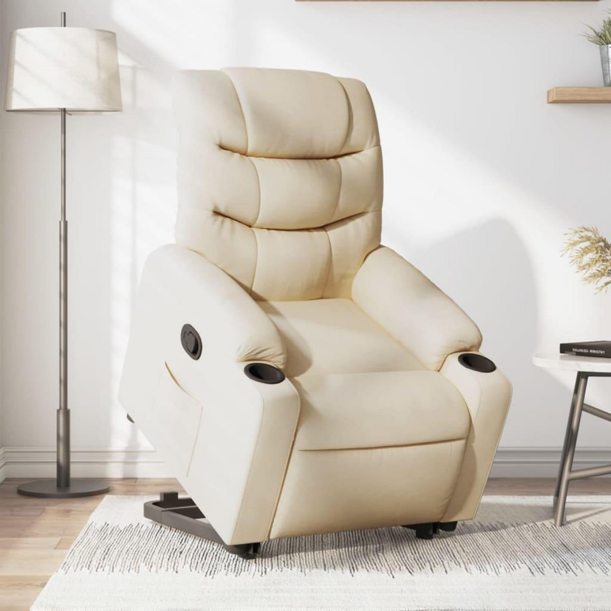 VIDAXL Fauteuil inclinable Creme Tissu