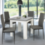 Voir la diapositive 4 : ID MARKET Table à manger extensible rectangle DONA 4-8 personnes plateau effet béton 80-160 cm