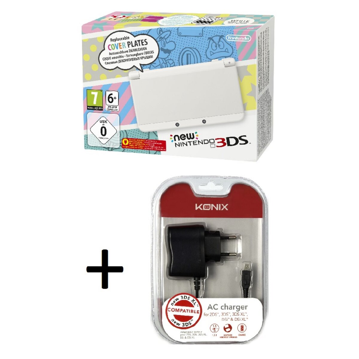 Console New 3DS Blanc + chargeur