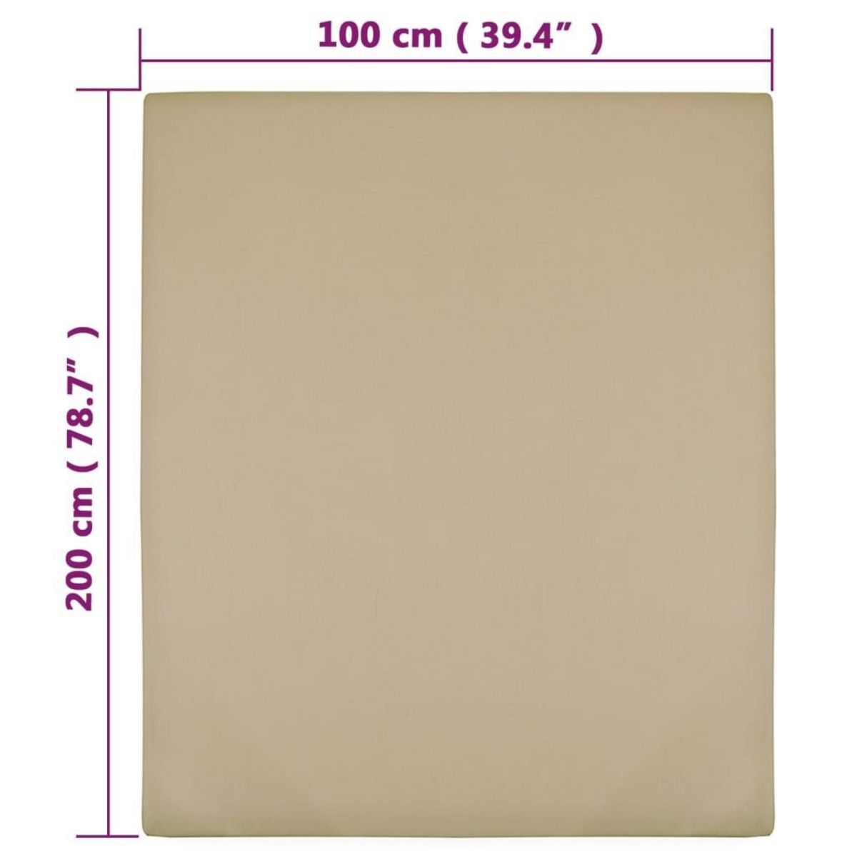VIDAXL Draps-housses Jersey 2 pcs Taupe 100x200 cm Coton
