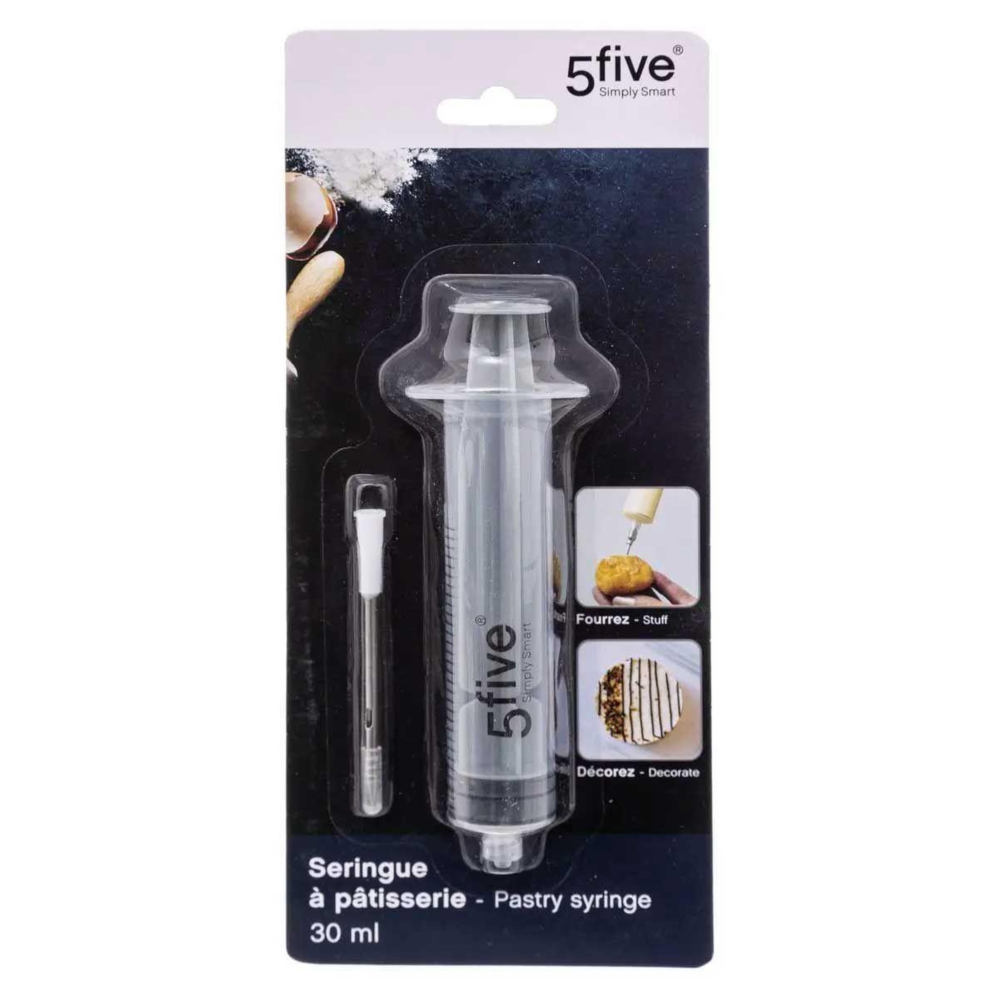 Voir la diapositive 6 : FIVE Seringue à pâtisserie  préparation  30ml gris
