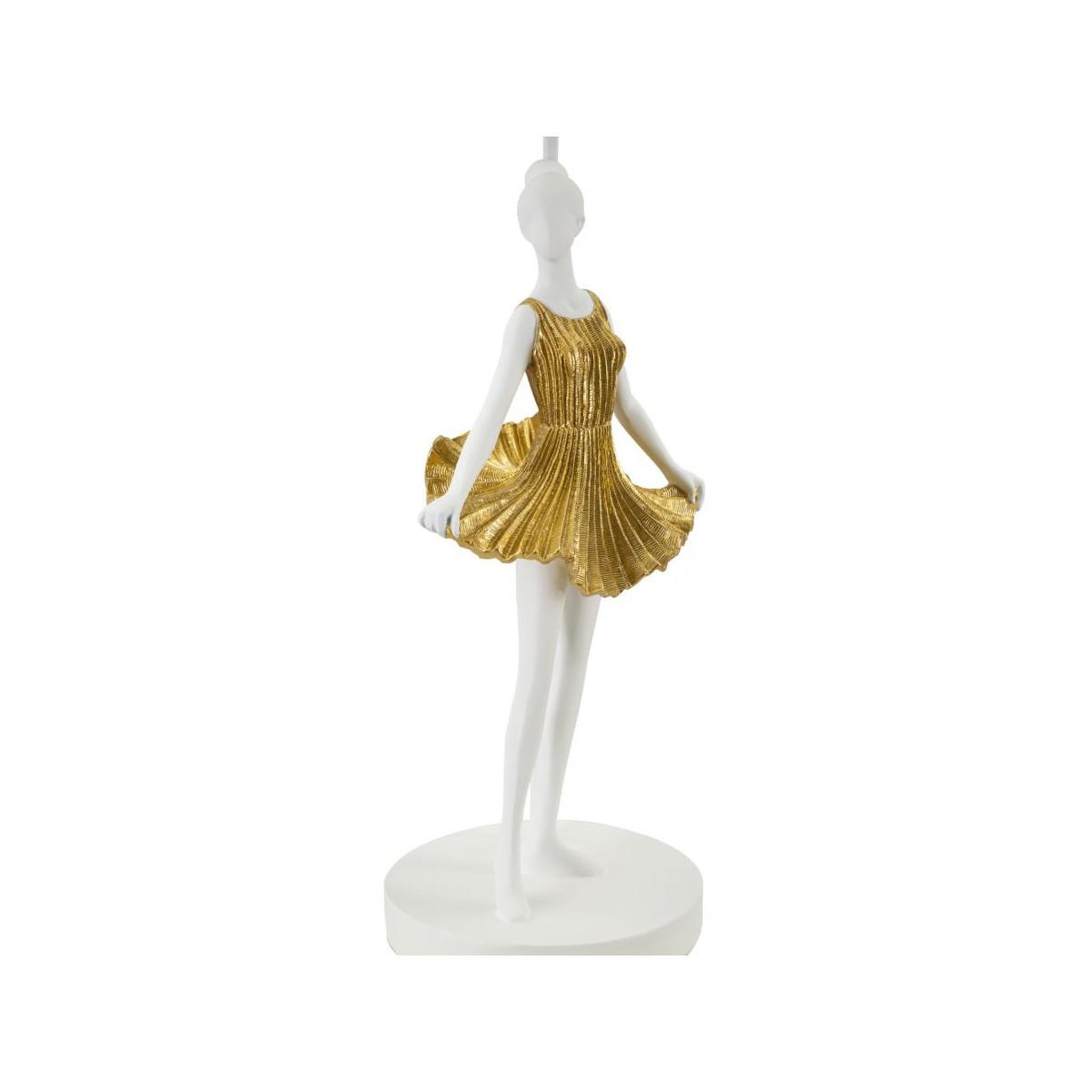 Voir la diapositive 2 : Paris Prix Lampe à poser en résine  dancer  90cm blanc & or