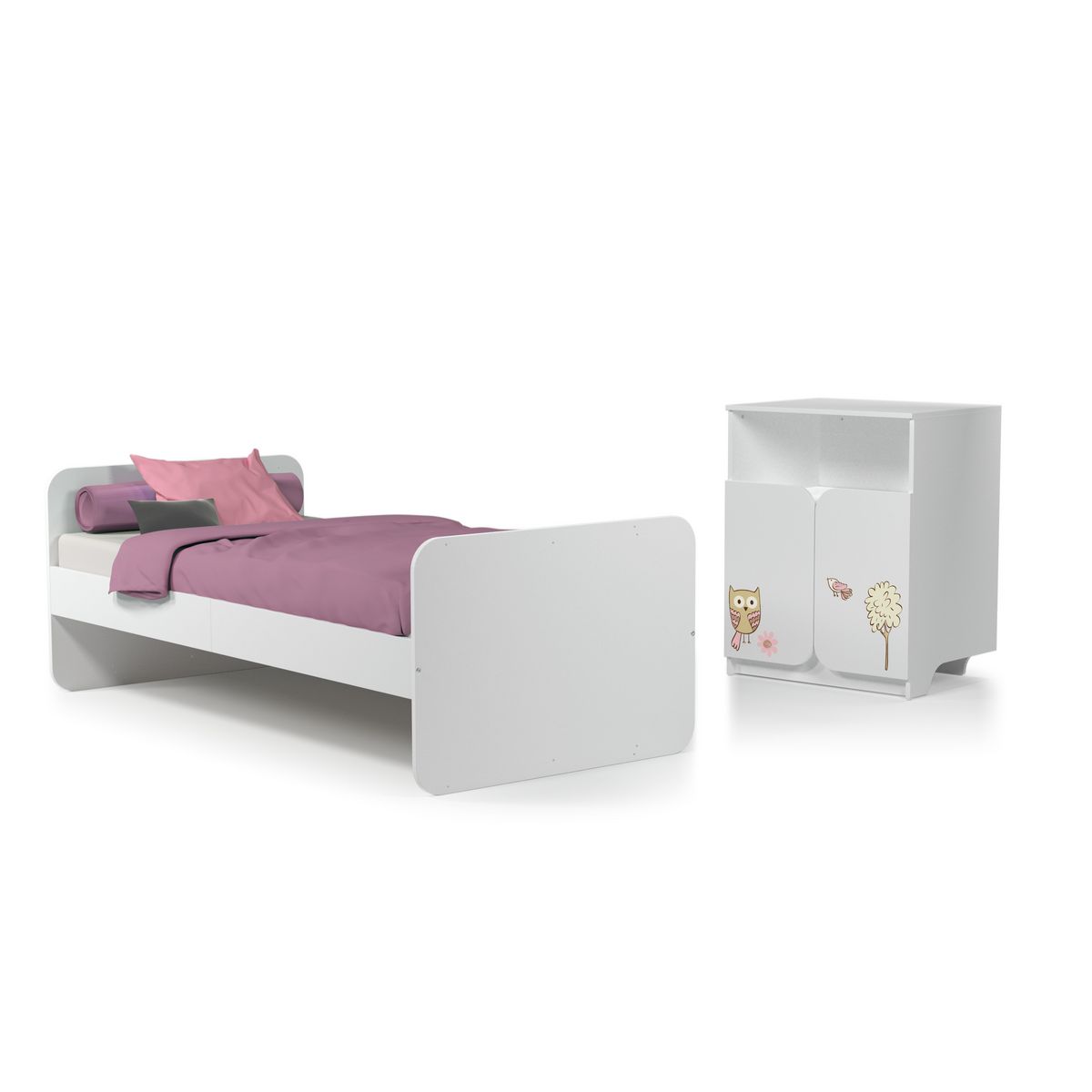 Lit bébé combiné 60x120 cm évolutif 90x190 cm HIBOUX