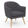 Voir la diapositive 1 : ID MARKET Fauteuil scandinave OLAN cabriolet en tissu gris anthracite