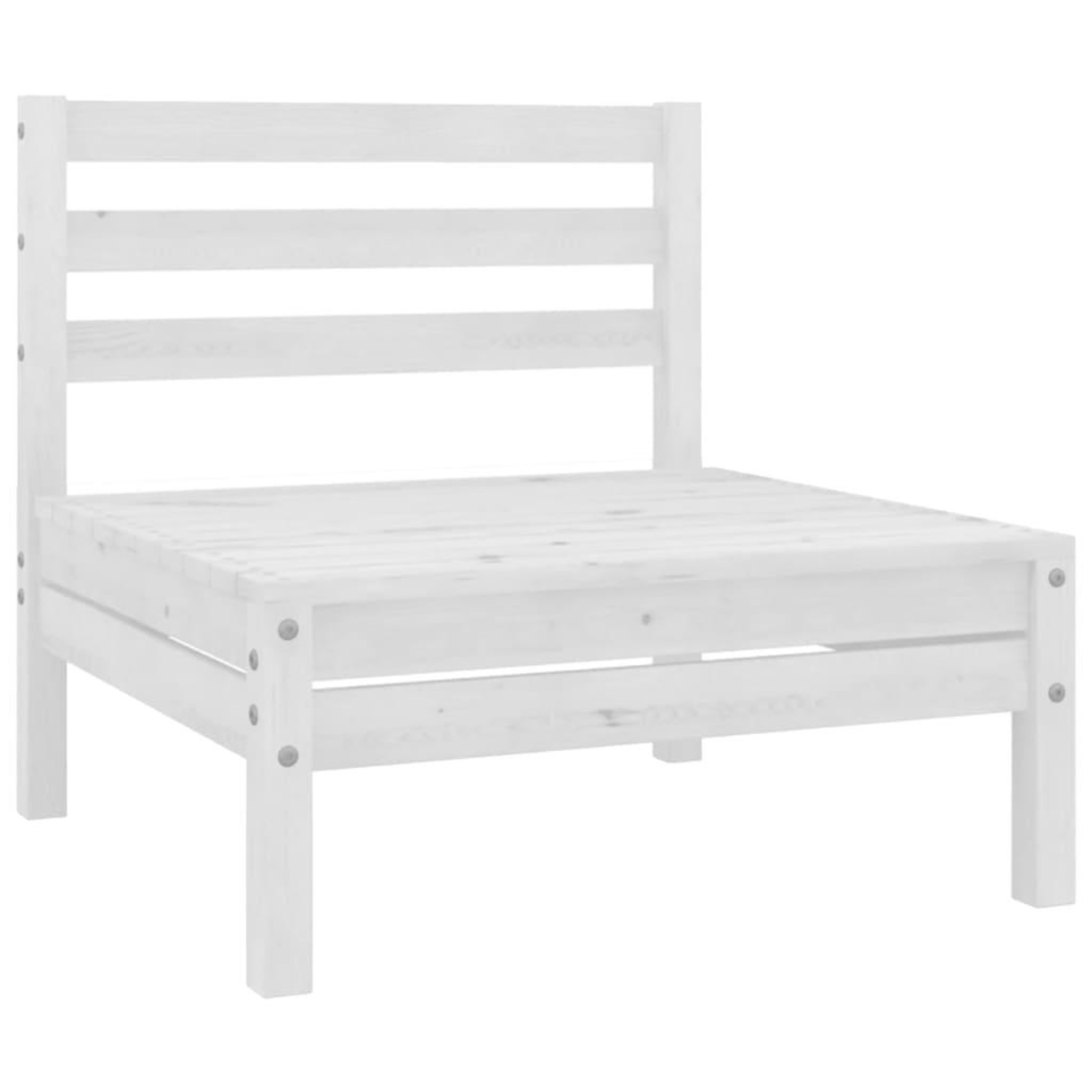 Voir la diapositive 4 : VIDAXL Salon de jardin 11 pcs Blanc Bois de pin massif