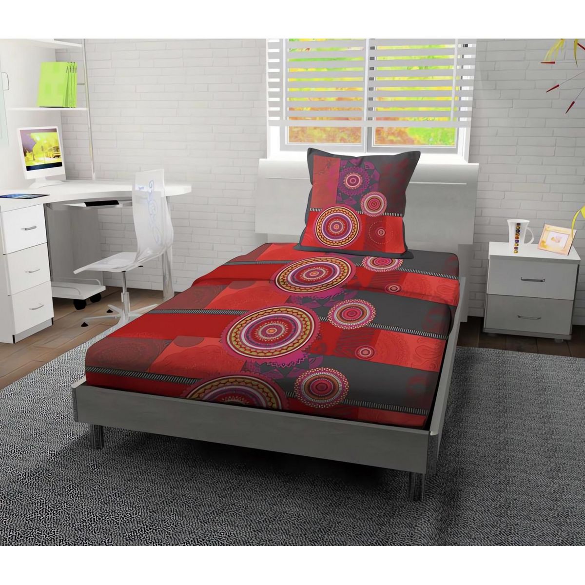 SOLEIL D'OCRE Parure de draps 180X290 MANDY en coton