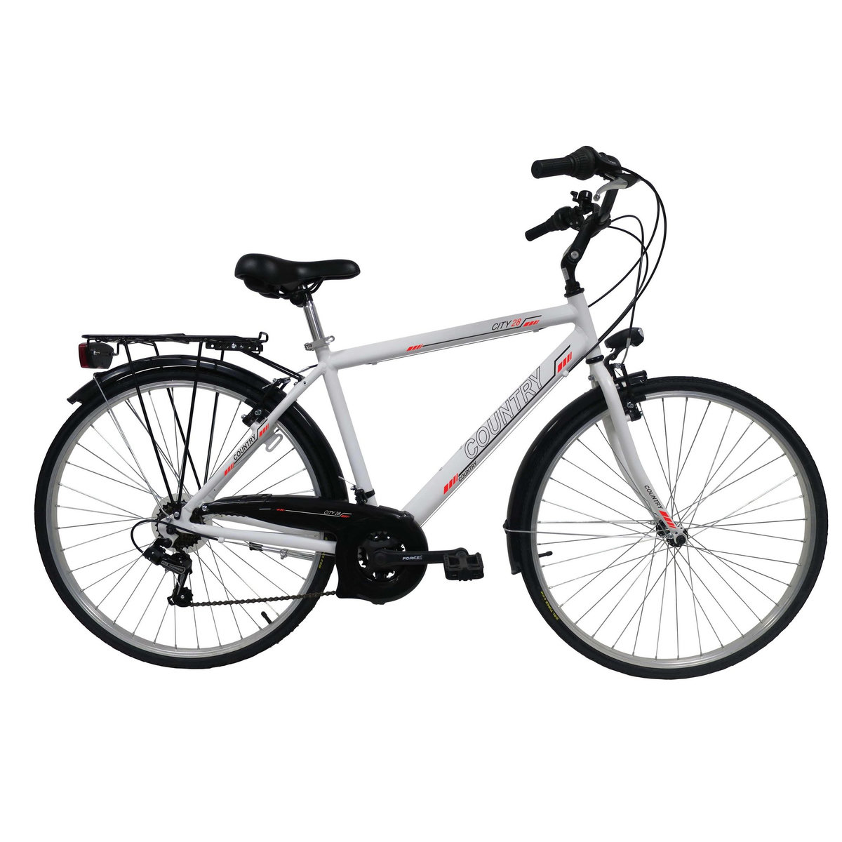 Vélo VTC 28'' Homme   Country   avec cadre rigide en Aluminium  - 21 vitesses – Poignées Revoshift Shimano et dérailleur Shimano