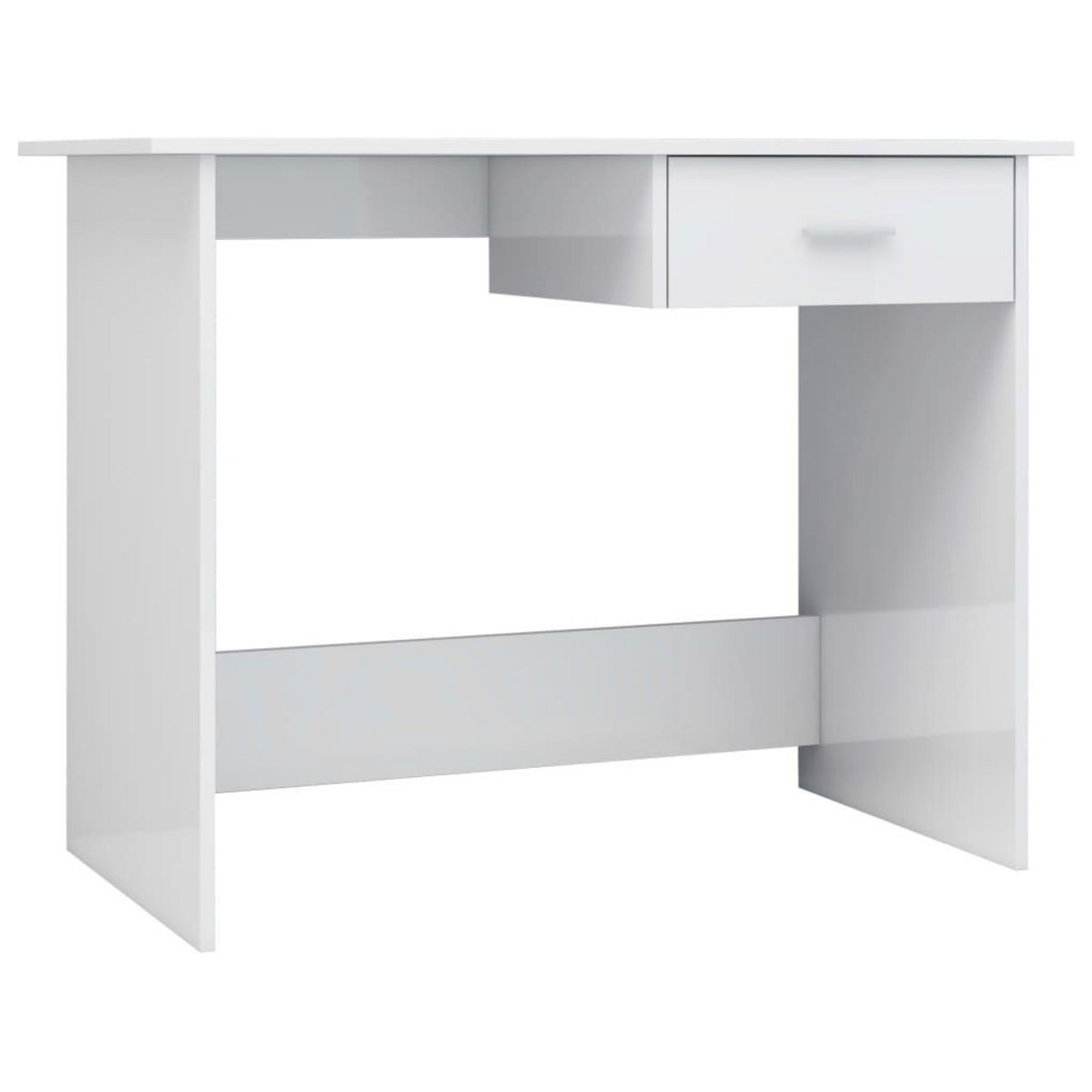 VIDAXL Bureau Blanc brillant 100x50x76 cm Bois d'ingenierie