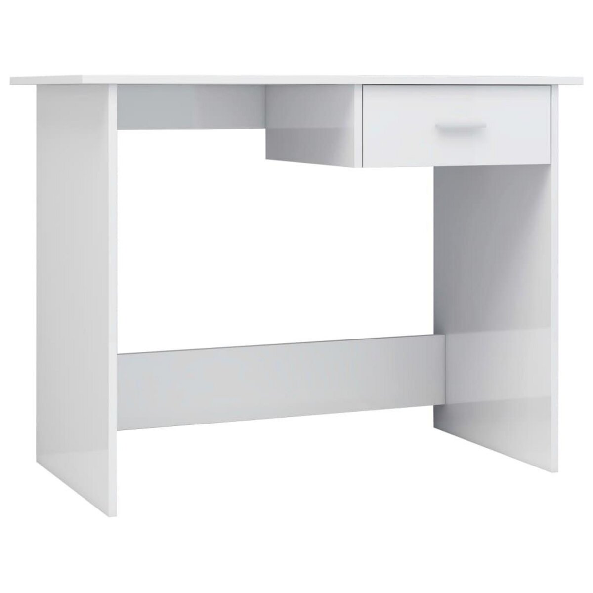 VIDAXL Bureau Blanc brillant 100x50x76 cm Bois d'ingenierie