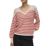 Vila Pull Beige/ Femme Vila Poca. Coloris disponibles : Rouge