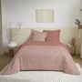 Voir la diapositive 2 : COTON PUR Parure de draps 4 pièces pour lit 160 x 200 cm  Grande largeur  Céleste pêche