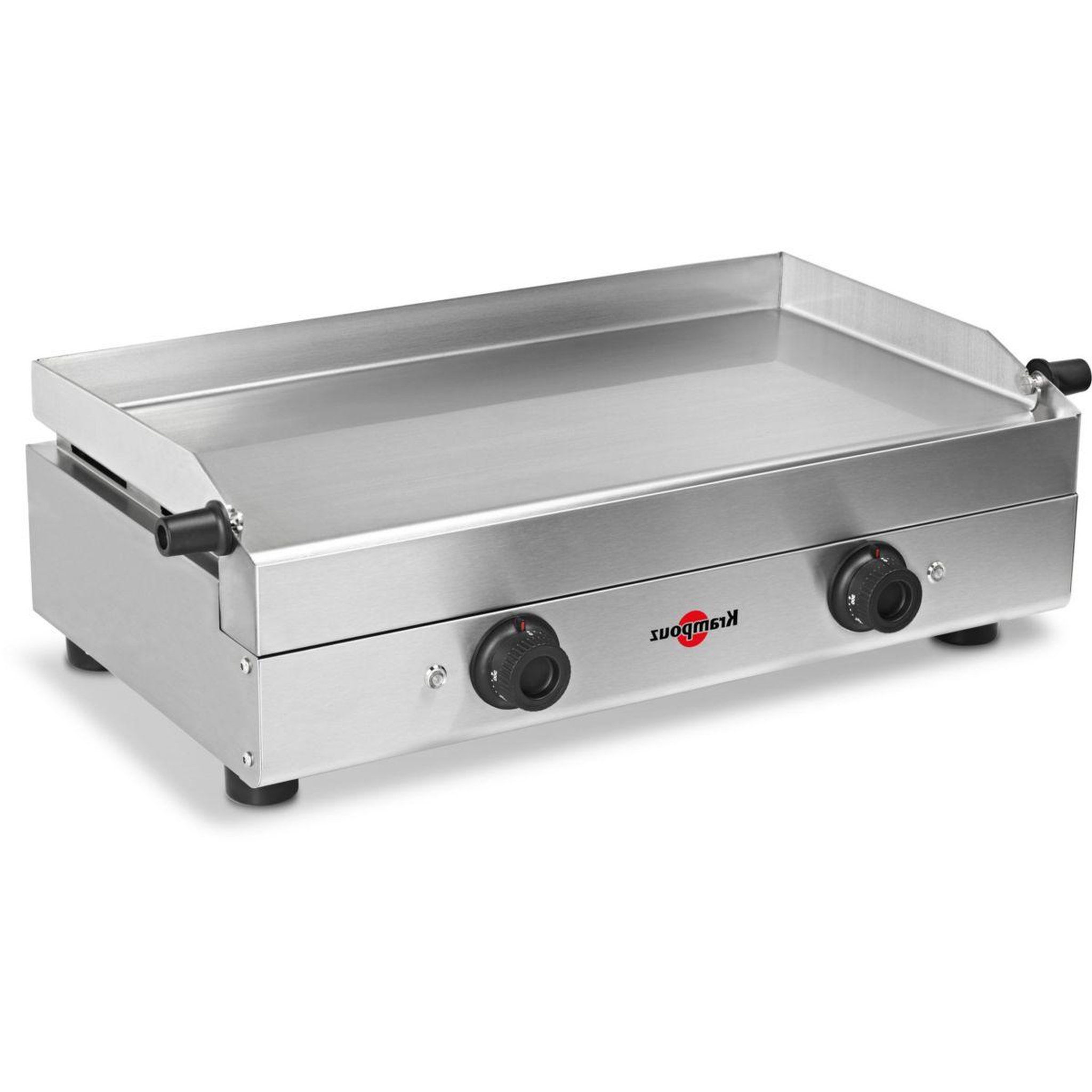 Voir la diapositive 4 : KRAMPOUZ Plancha électrique Saveur inox 2 brûleurs à poser, 64x34 cm