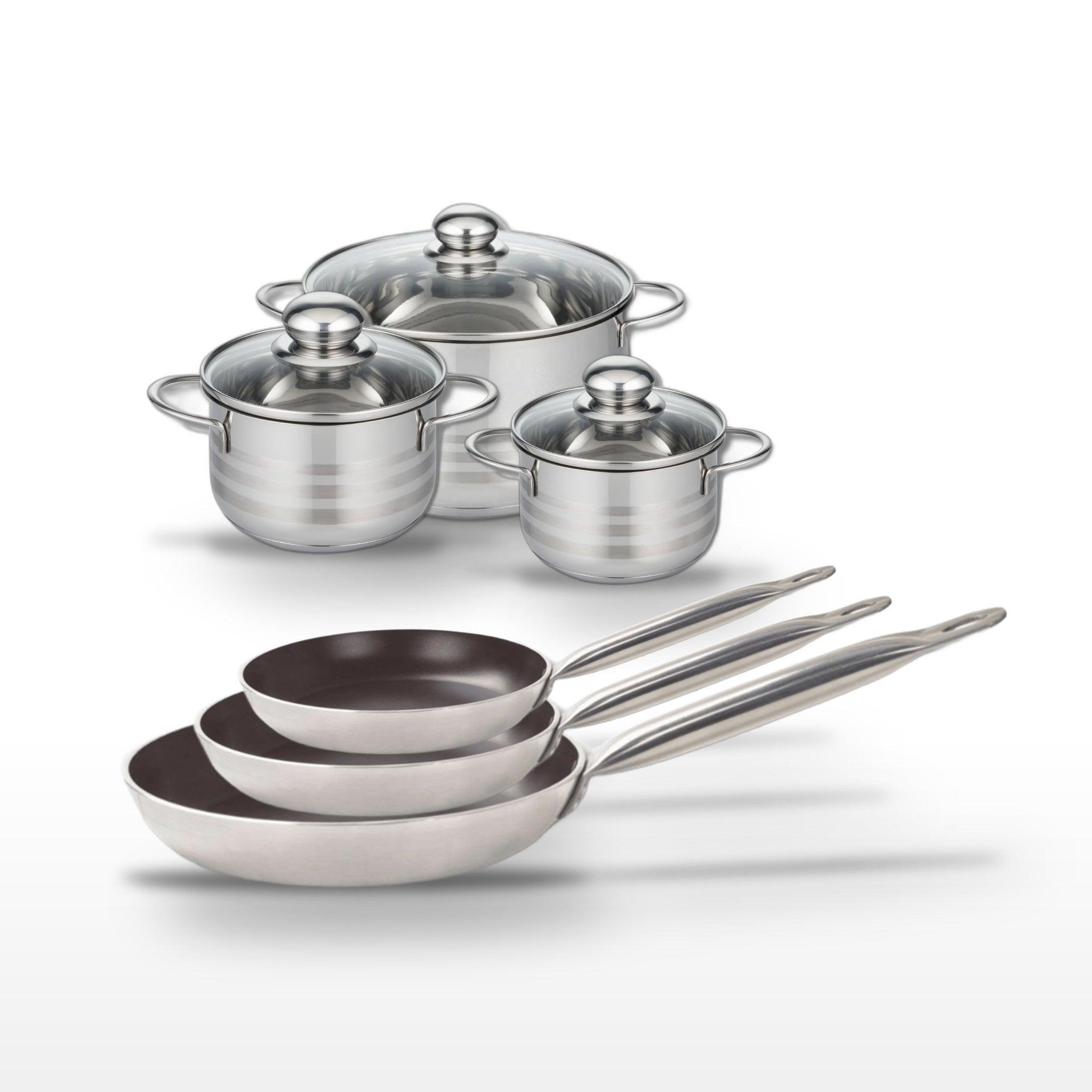 ELO Lot 3 poêles 24/28/32 cm & 3 faitouts 14/16/24 cm elo bistro line