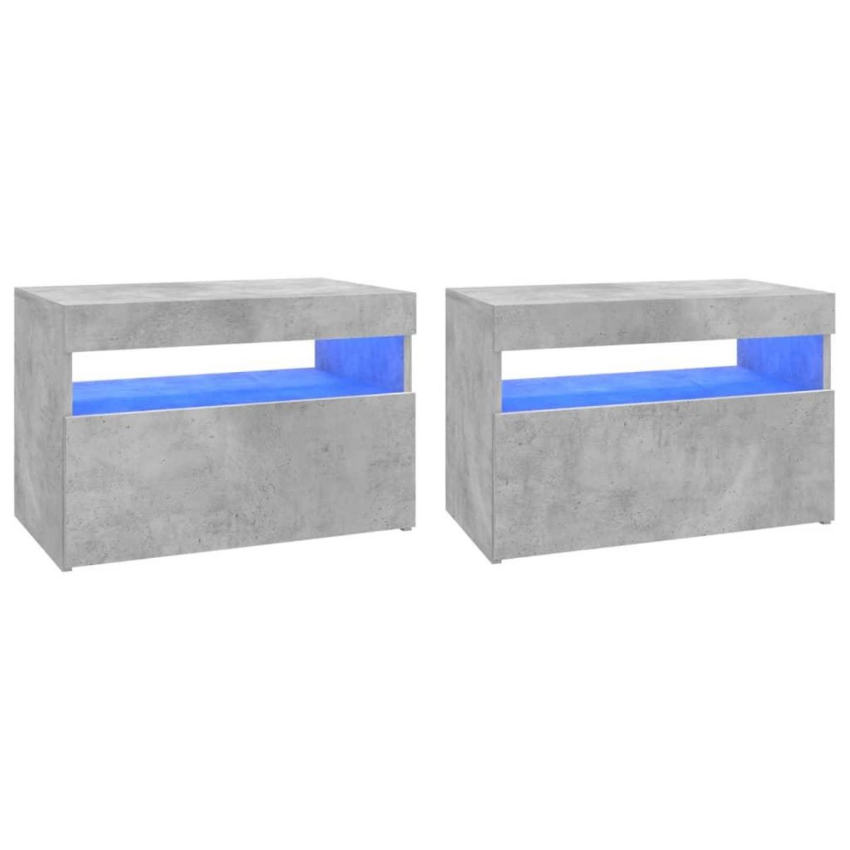 VIDAXL Meubles TV avec lumieres LED 2 pcs gris beton 60x35x40 cm