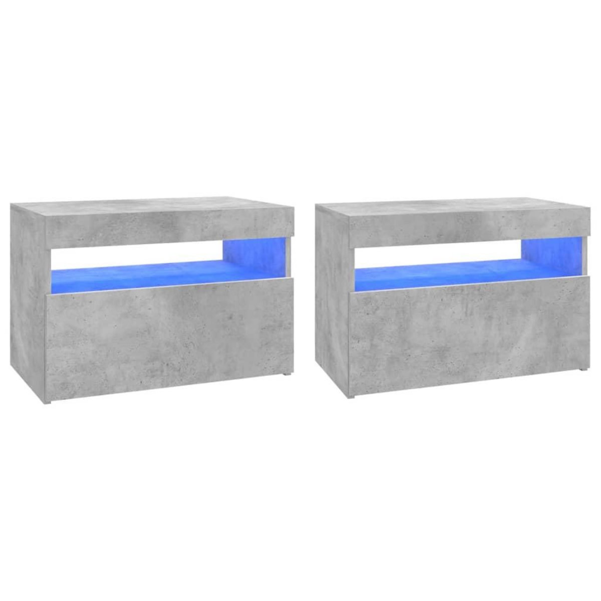 VIDAXL Meubles TV avec lumieres LED 2 pcs gris beton 60x35x40 cm