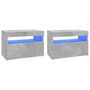 Voir la diapositive 2 : VIDAXL Meubles TV avec lumieres LED 2 pcs gris beton 60x35x40 cm