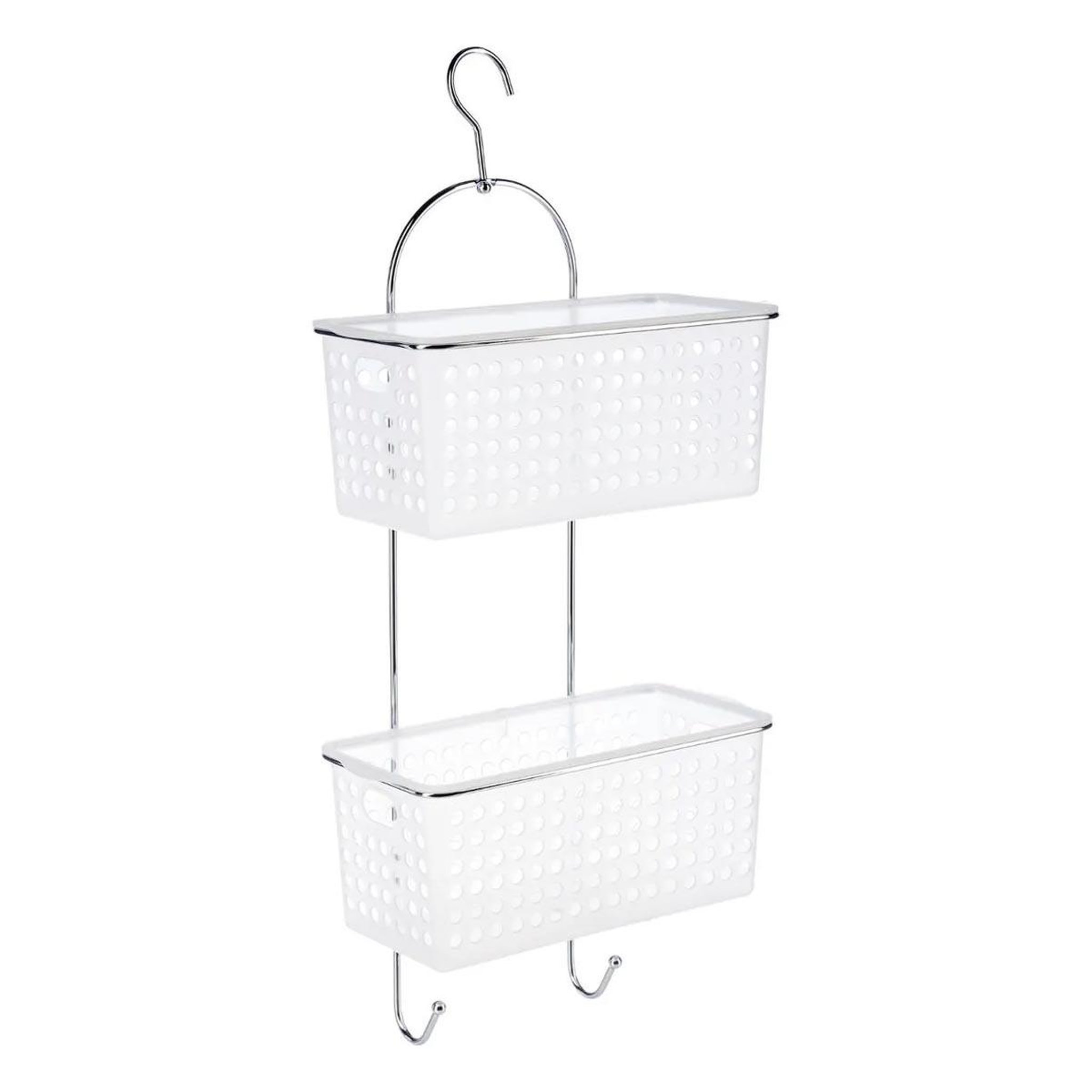 Voir la diapositive 1 : FIVE Support de douche  2 paniers  blanc