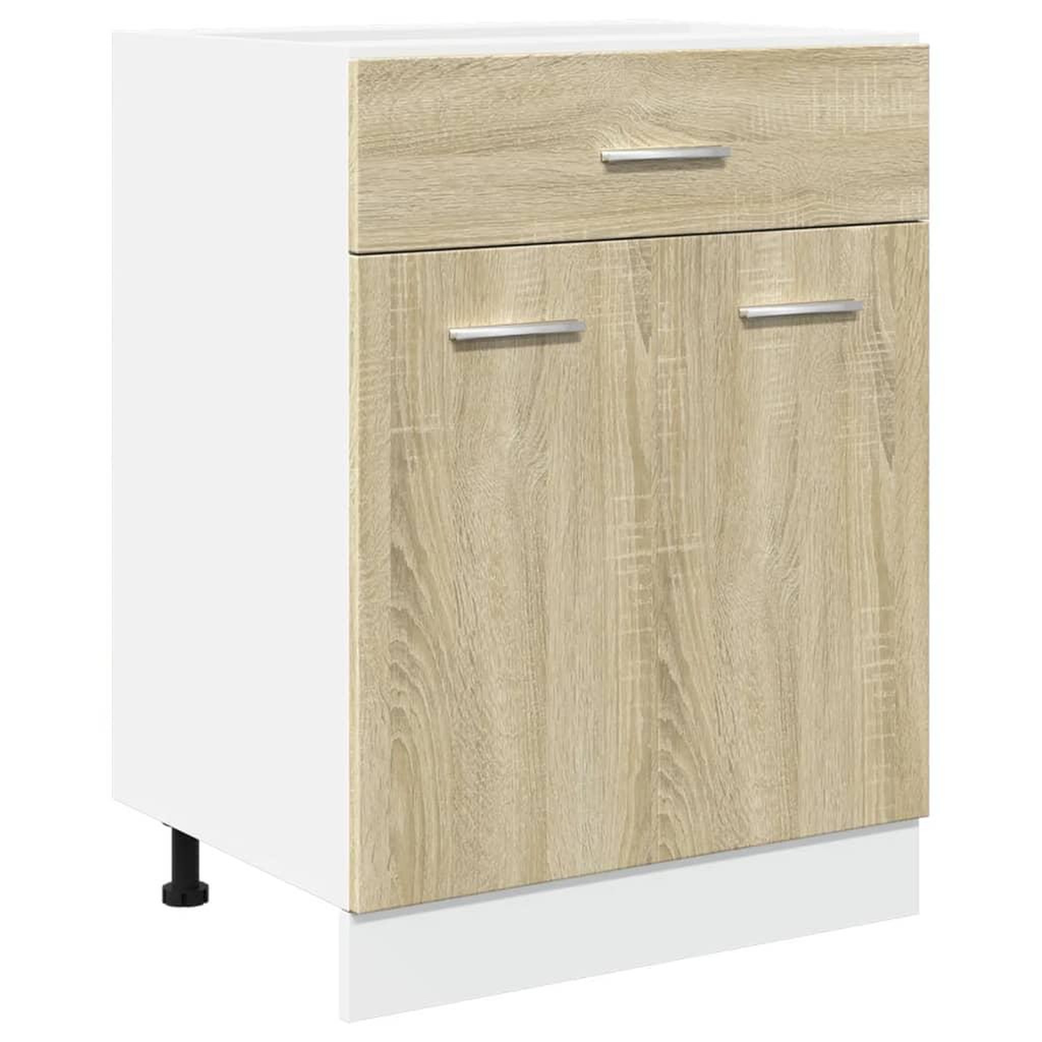 Voir la diapositive 2 : VIDAXL Armoire de plancher tiroir Chene sonoma 60x46x81,5 cm Agglomere