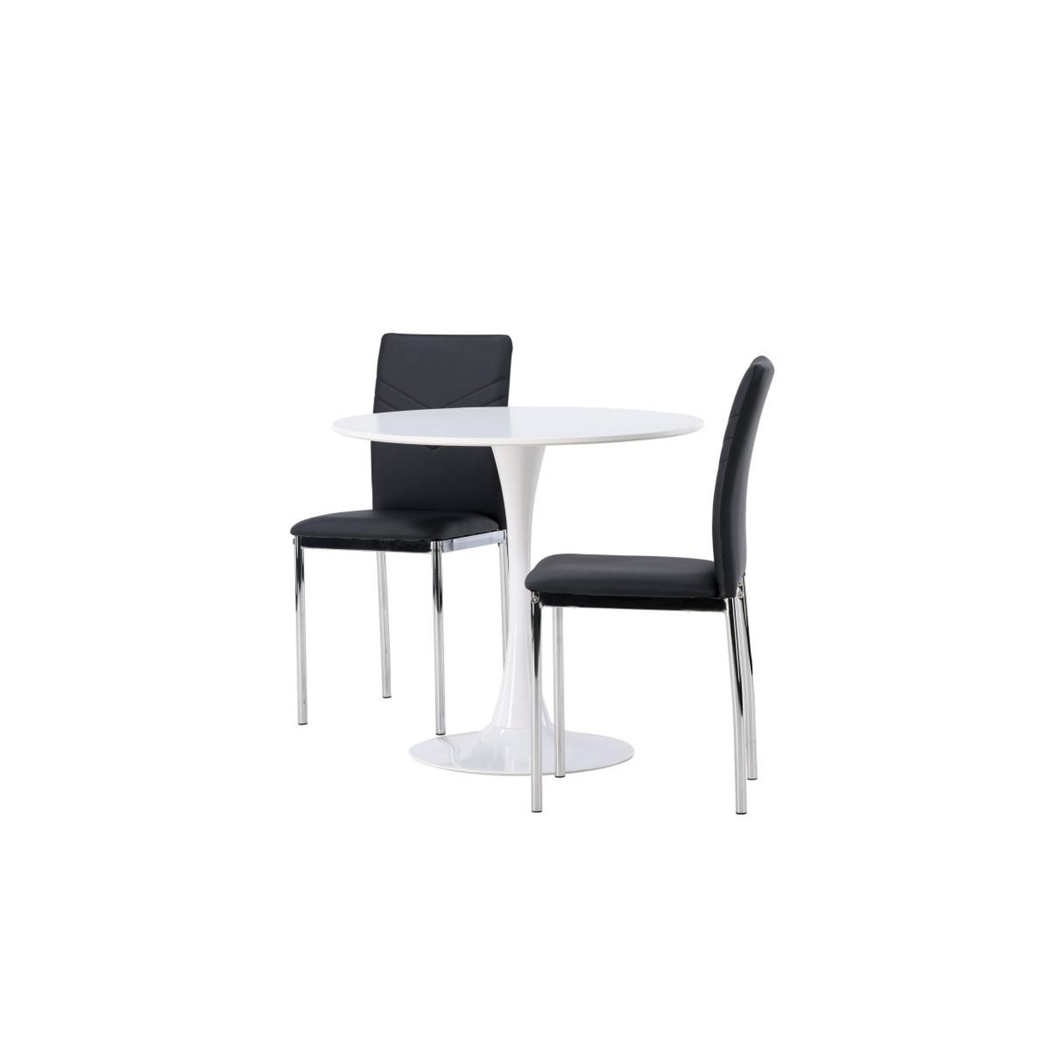 Voir la diapositive 6 : Paris Prix Ensemble table à manger & 2 chaises  hamden & lily  80cm blanc & noir