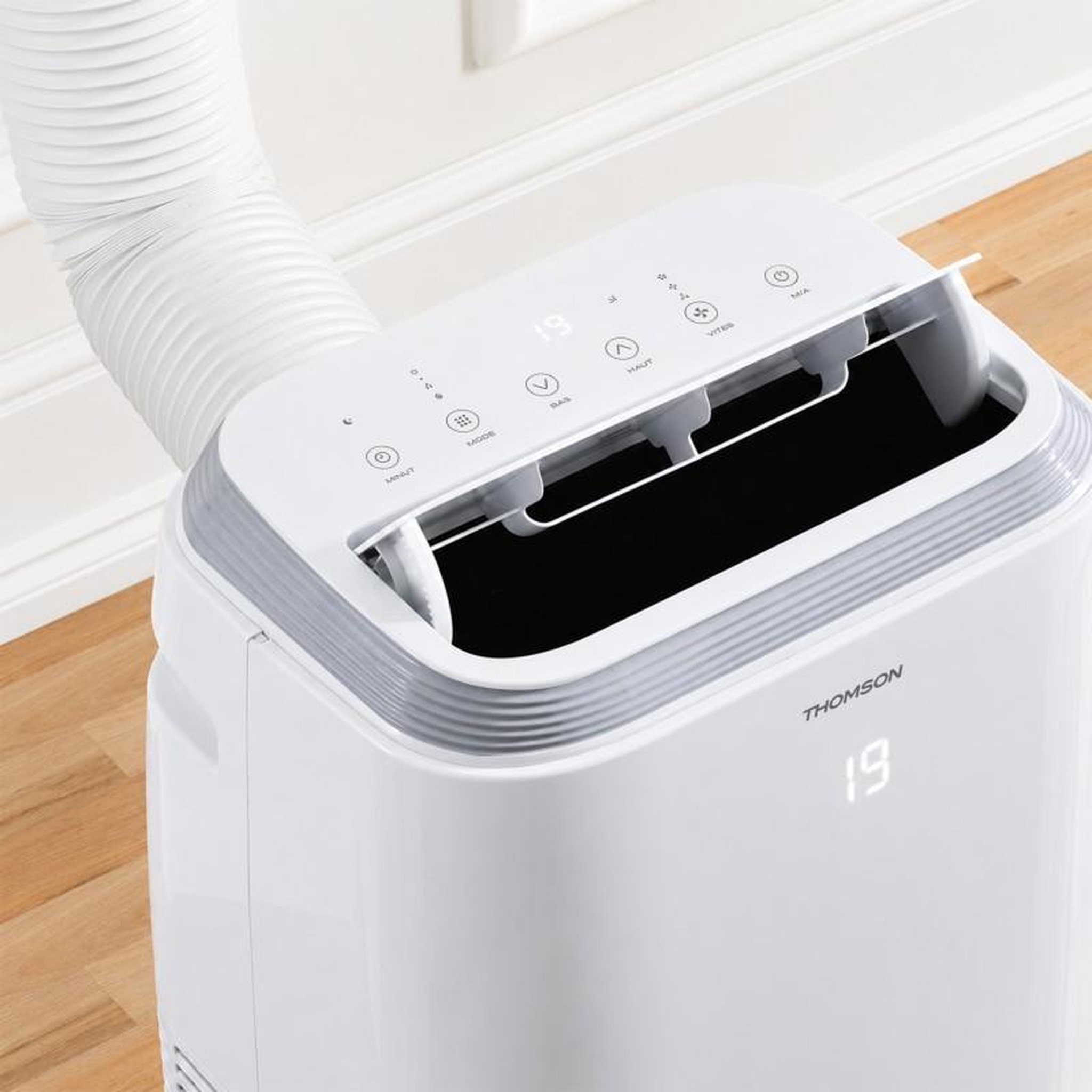 Voir la diapositive 3 : THOMSON Thomson - Climatiseur Mobile électronique Réversible 14000 Btu - Ecran Led - 3 Vitesses - Programmation - 65db - Télécommande