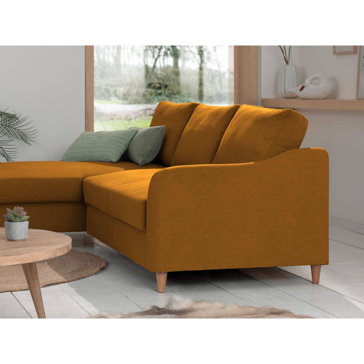 LISA DESIGN Will - canapé d'angle gauche - convertible avec coffre - 4 places - en tissu