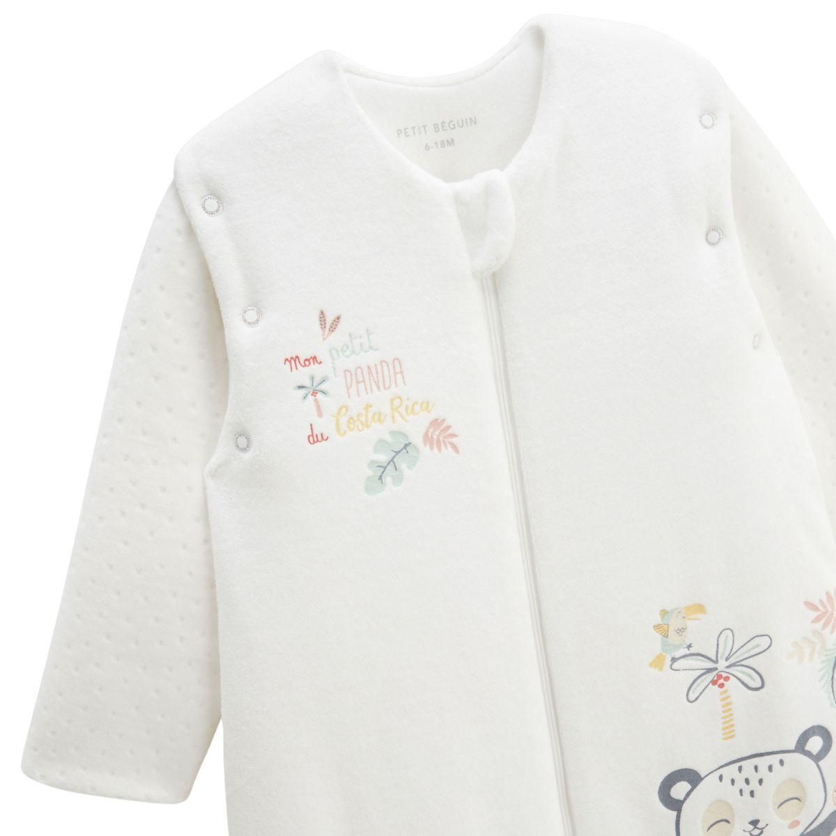 Petit Béguin Turbulette d'hiver en velours avec manches amovibles et jambes séparables Baby Panda