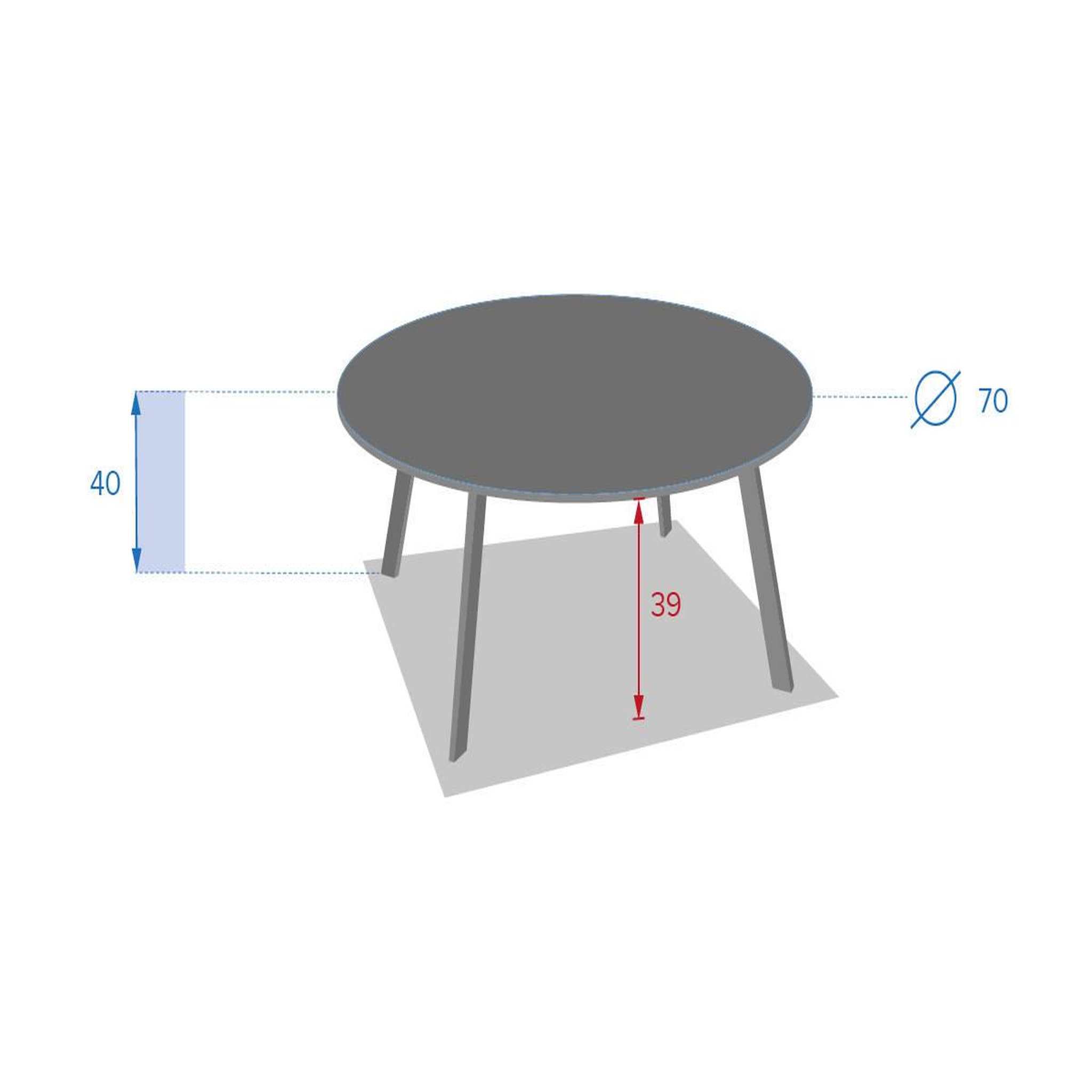 Voir la diapositive 3 : HESPERIDE Table d'appoint ronde saona graphite - 70 cm - hespéride