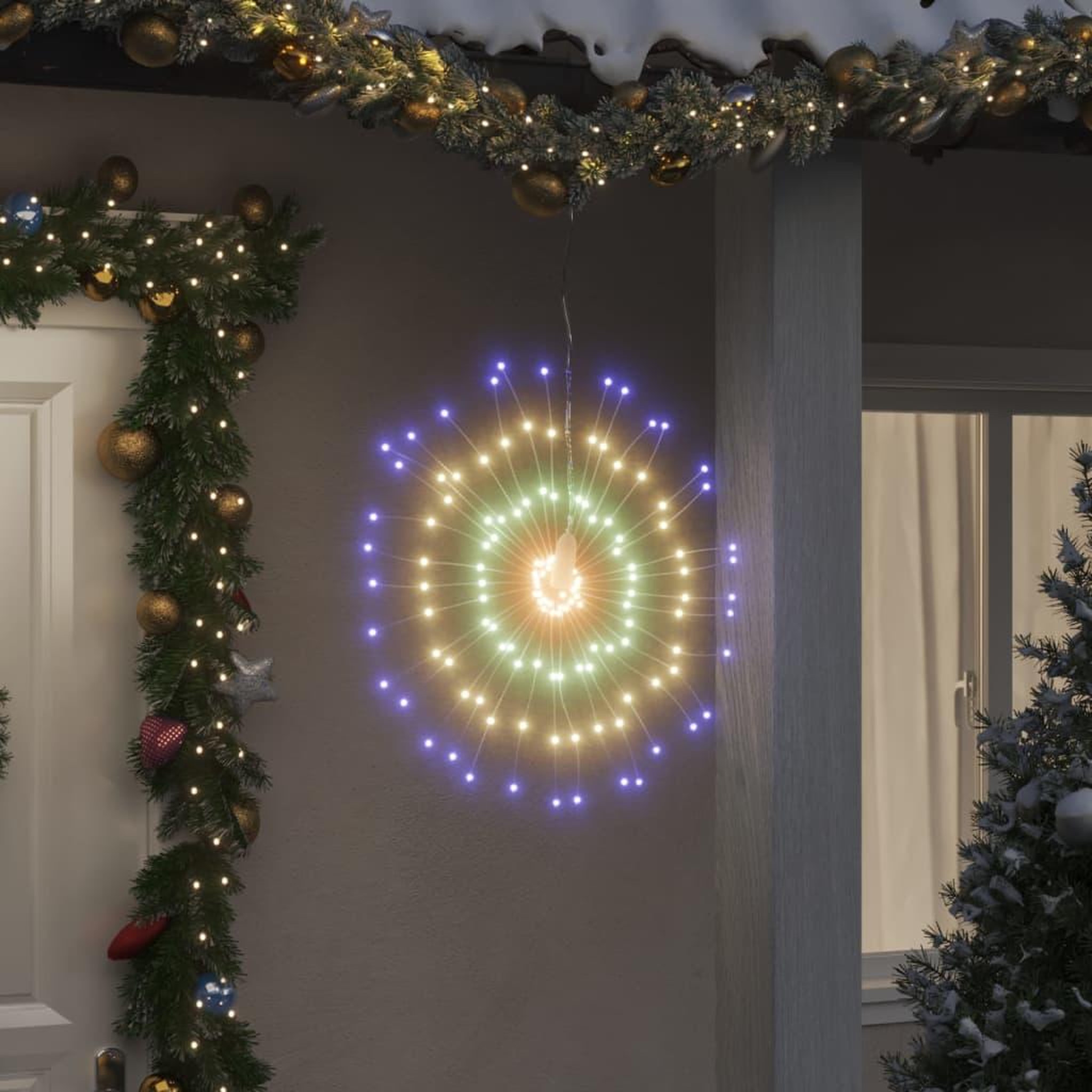 VIDAXL Etoile rayonnante de Noël 140 LED 2 pcs multicolore 17 cm