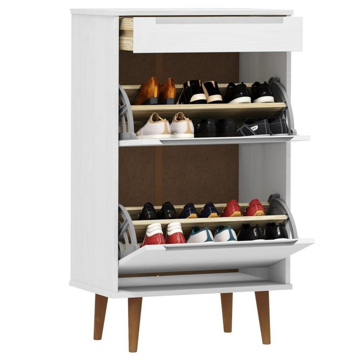 VIDAXL Armoire a chaussures MOLDE Blanc 59,5x35x103 cm Bois de pin