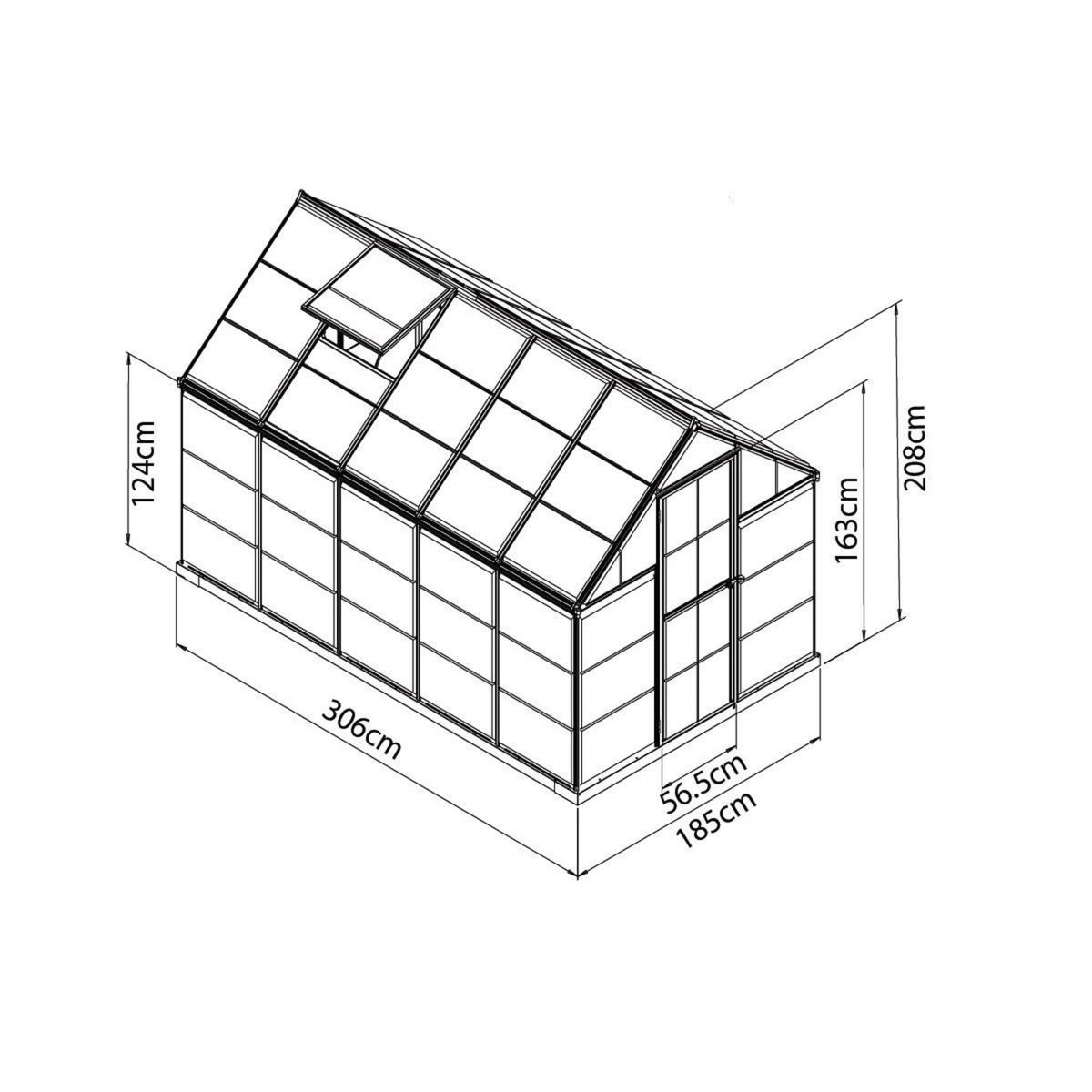 Canopia by PALRAM Serre de jardin - Polycarbonate - 5,6m² - HARMONY