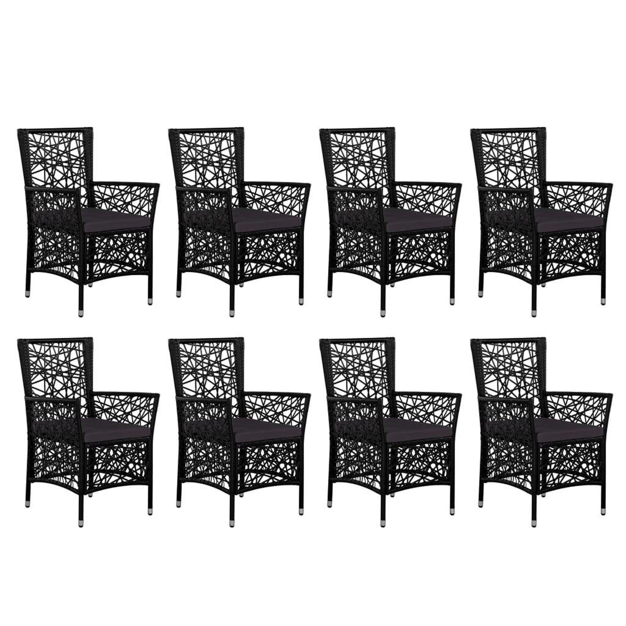 Voir la diapositive 3 : VIDAXL Ensemble a manger d'exterieur 9 pcs Resine tressee Noir