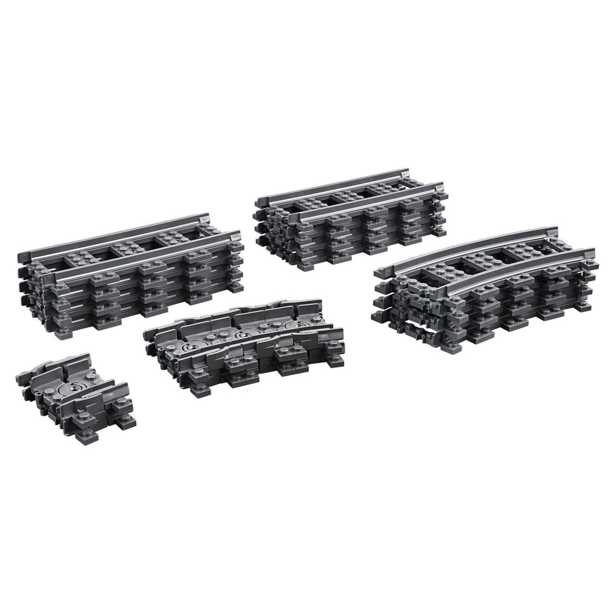 LEGO City 60205 - Pack de rails, Ensemble d'Accessoires d'Extension City Train