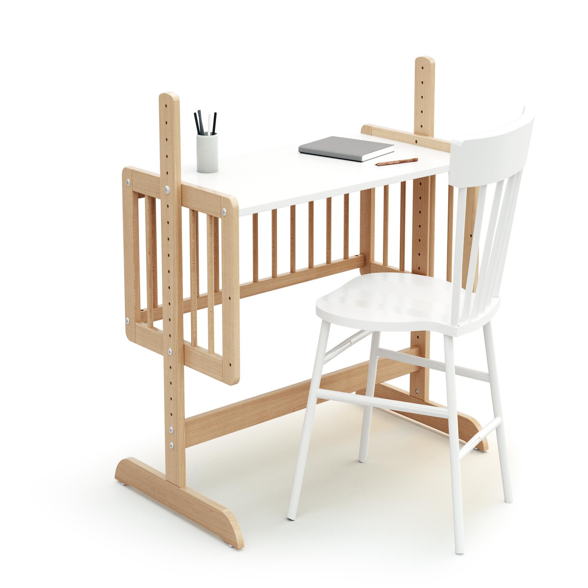 Voir la diapositive 3 : AT4 Berceau cododo évolutif ESSENTIEL en bois