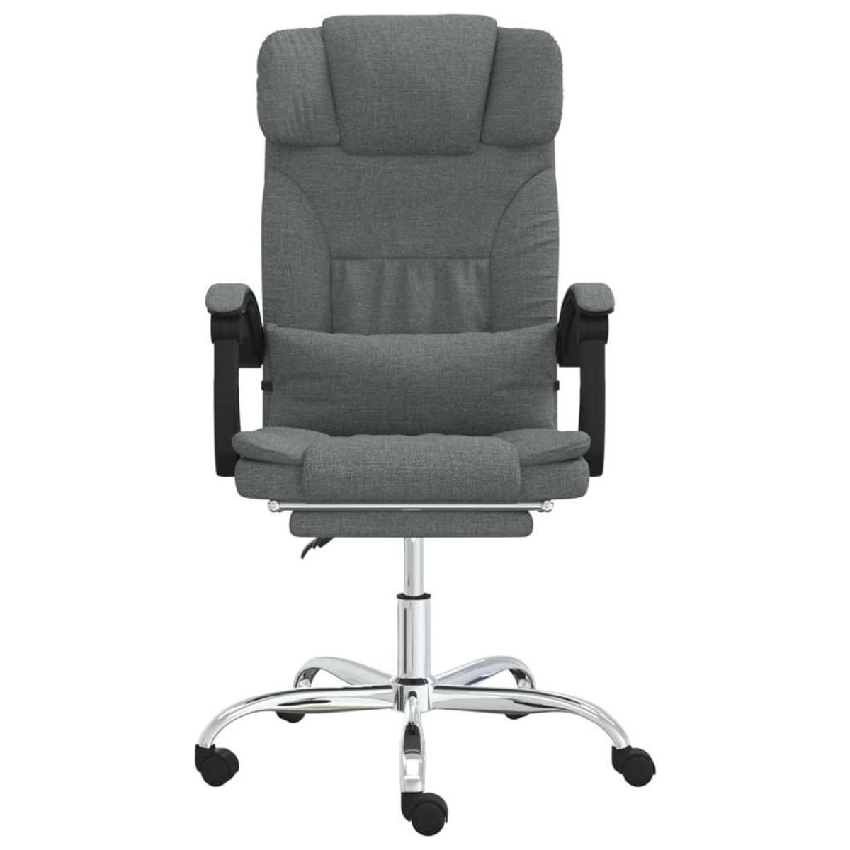 VIDAXL Fauteuil de massage inclinable de bureau Gris fonce Tissu