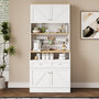 Voir la diapositive 2 : MERAX Buffet de cuisine 4 portes 2 tiroirs - 80 cm blanc+naturel mdf