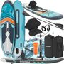 Voir la diapositive 1 : tectake Planche de stand-up paddle 2-en-1 en matériau Drop-Stitch turquoise/orange